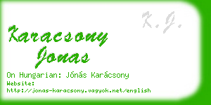 karacsony jonas business card